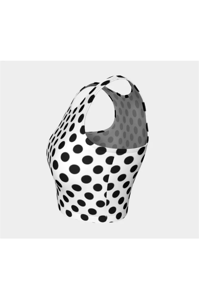 White & Black Polkadot Athletic Top