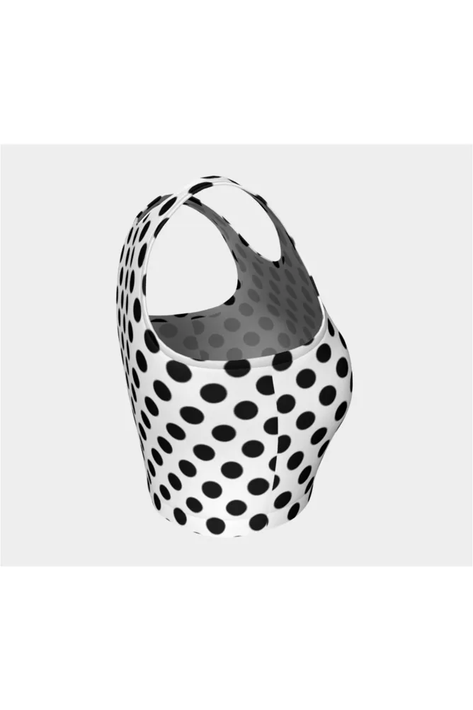 White & Black Polkadot Athletic Top