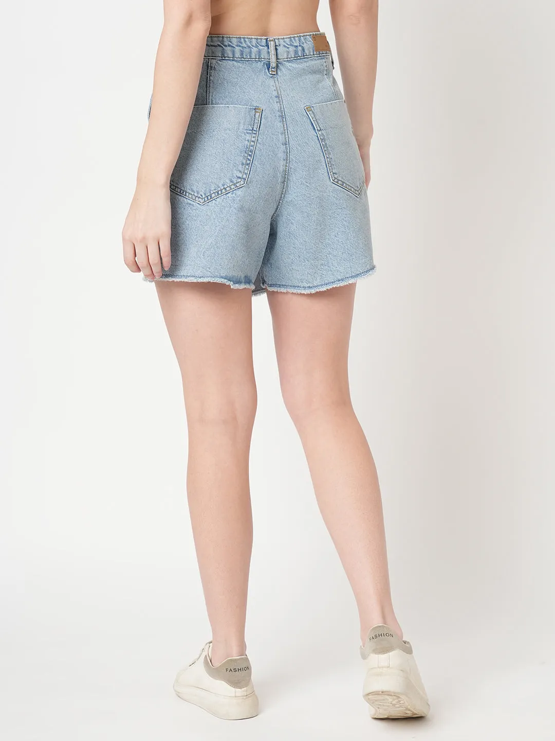 Women Light Blue Denim Skort/Skirt