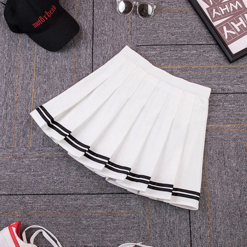 Women's High Waist Sexy Mini Pleated Skirts Dance Gothic School Student Sweet Girl Summer Pink Blue Short Vintage Plaid Skater