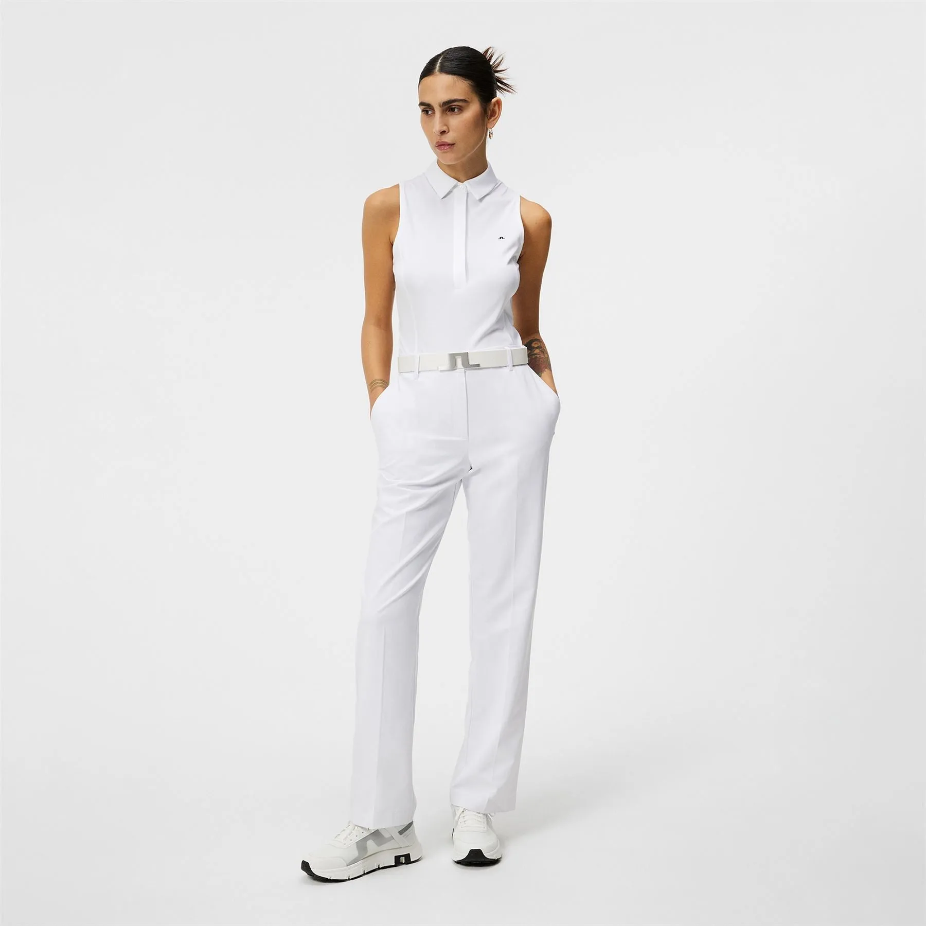 Womens Jolie Light Poly Stretch Trousers White - SS24