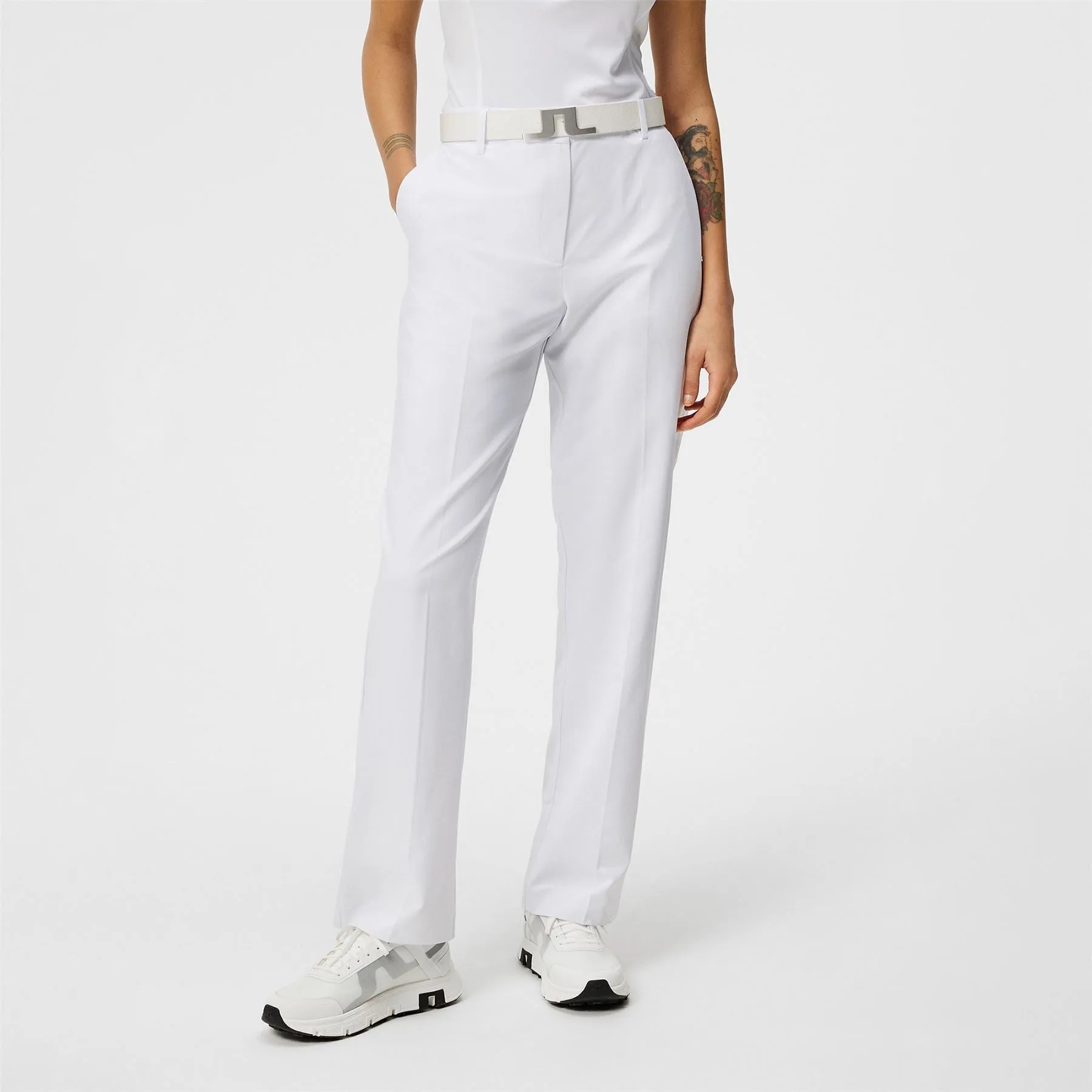 Womens Jolie Light Poly Stretch Trousers White - SS24