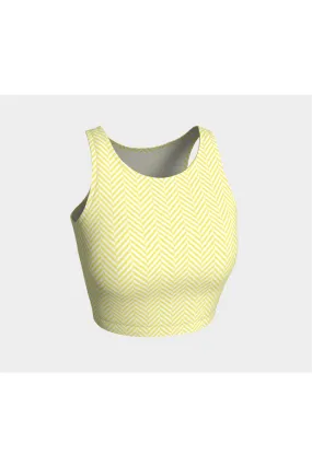 Yellow & White Herringbone Athletic Top