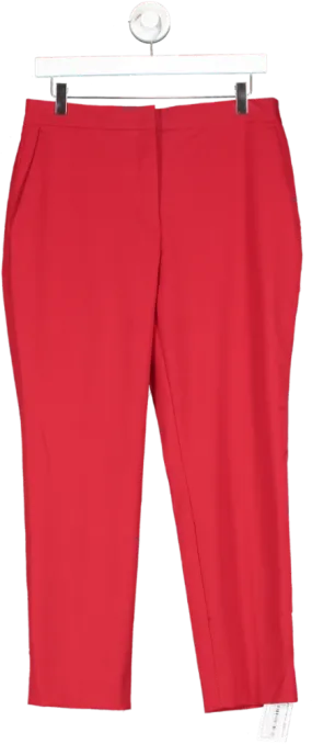 ZARA Red Tailored Ankle Grazer Trousers UK 12