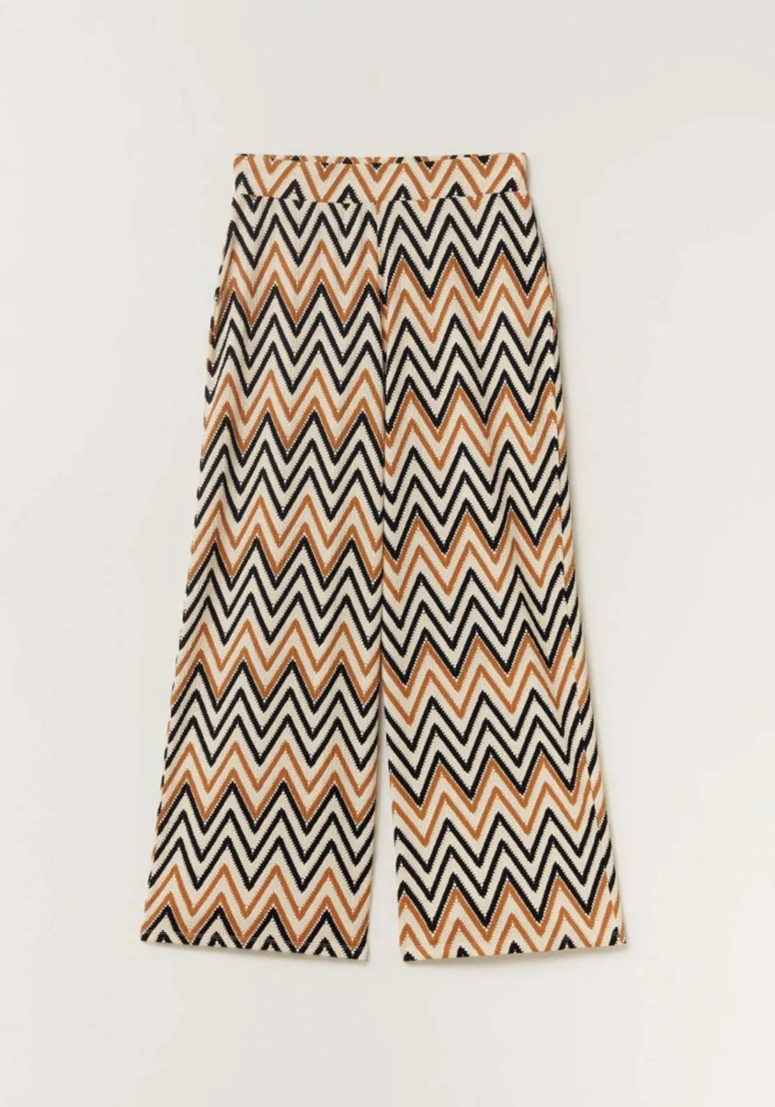 Zig-zag structured trousers - Yellow