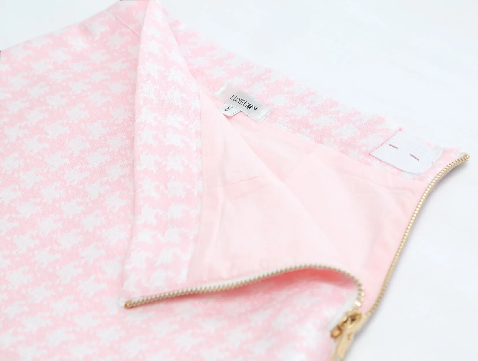 Zoe houndstooth Skirt pink